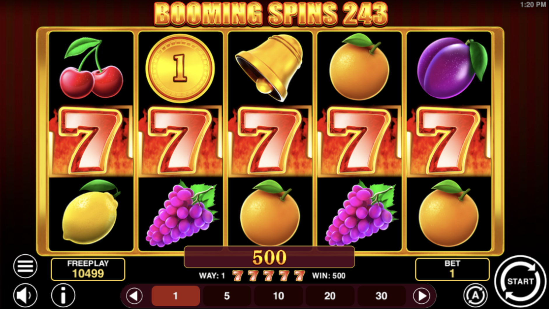 Booming Spins 243 slot gameplay screenshot
