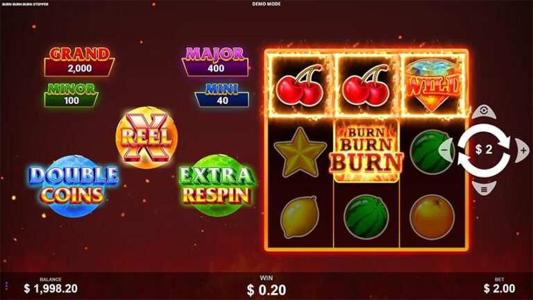 Burn Burn Burn Stepper Online Video Slot gameplay screenshot