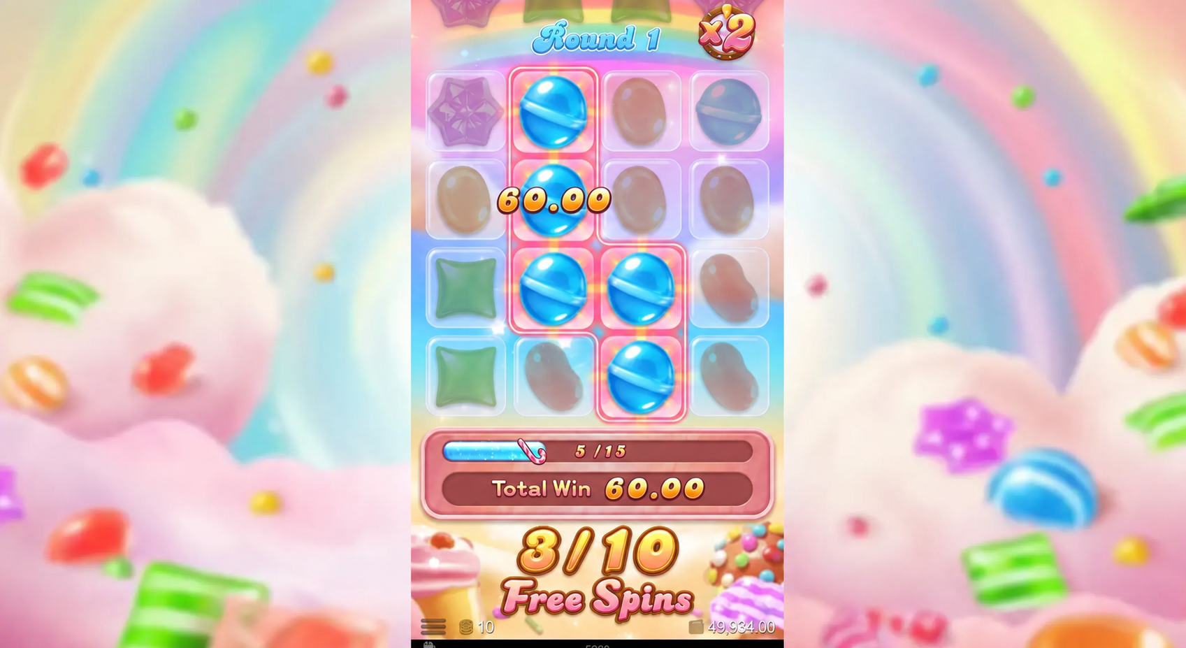 Candy Party Sugar Rush BBIN slot gameplay screenshot
