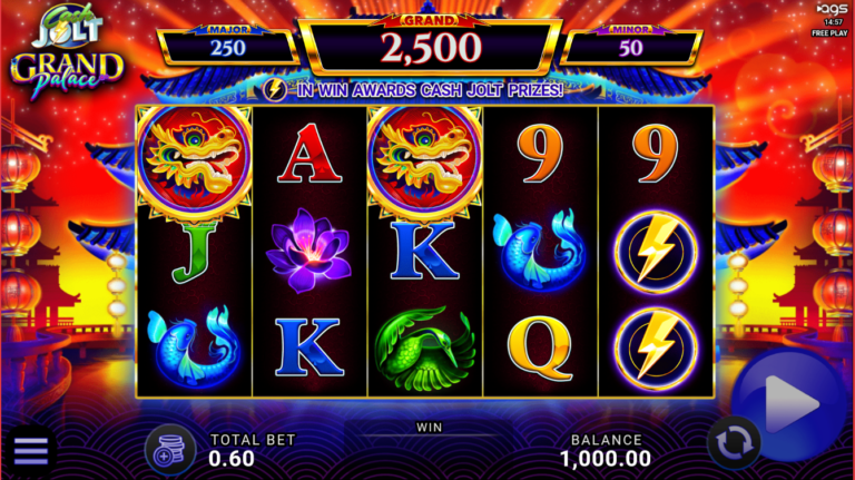 Cash Jolt Grand Palace AGS slot gameplay screenshot