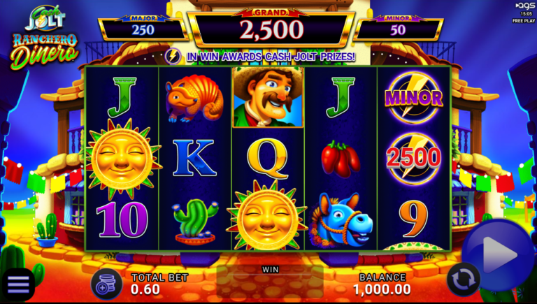 Cash Jolt Ranchero Dinero AGS slot gameplay screenshot