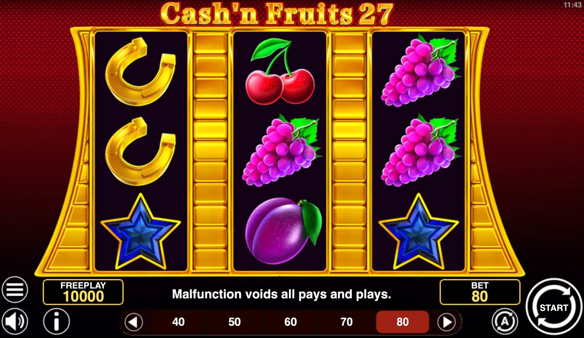 Cash'n Fruits 27 Online Video Slot gameplay screenshot
