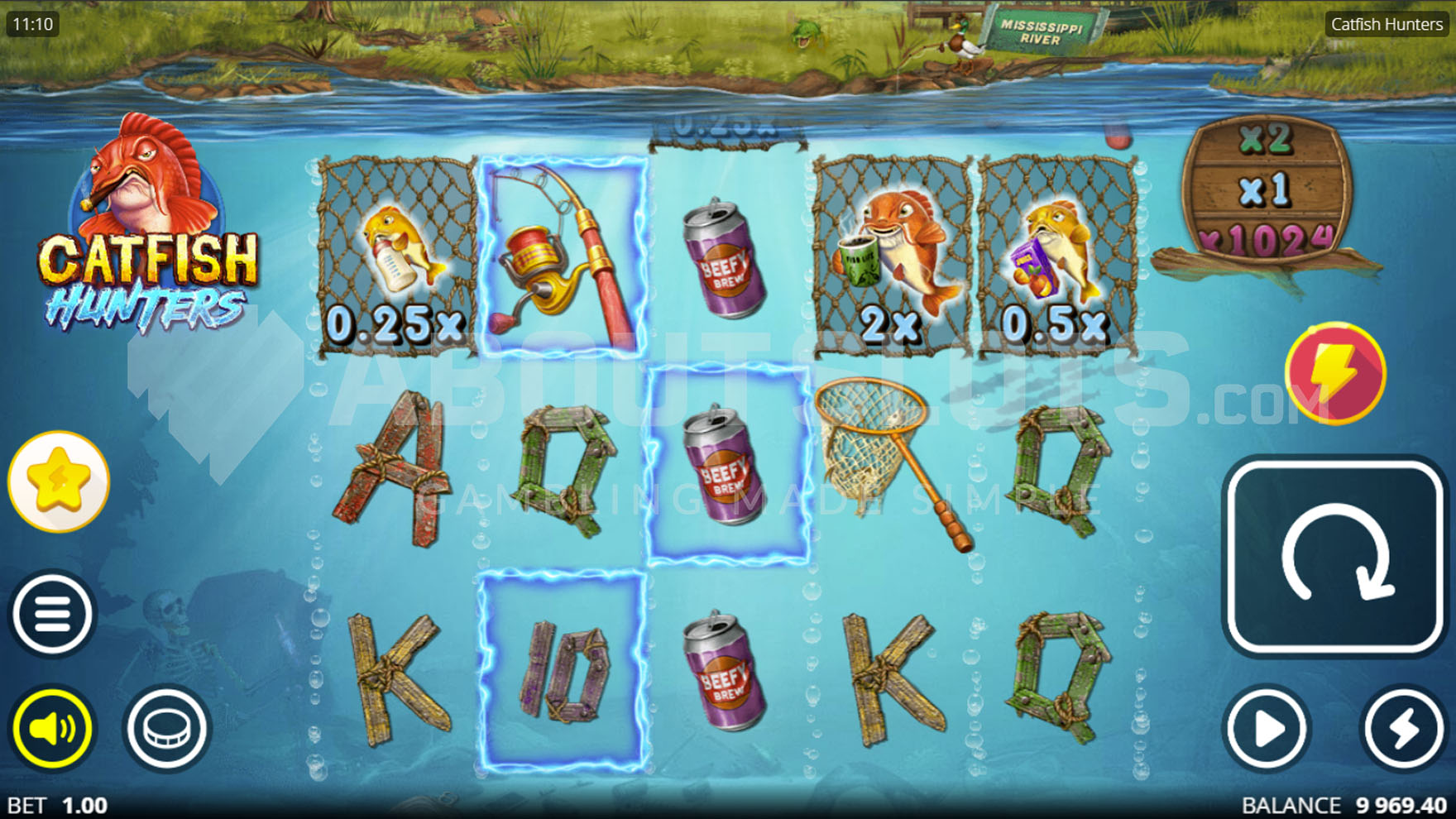 Catfish Hunters Online Video Slot gameplay screenshot
