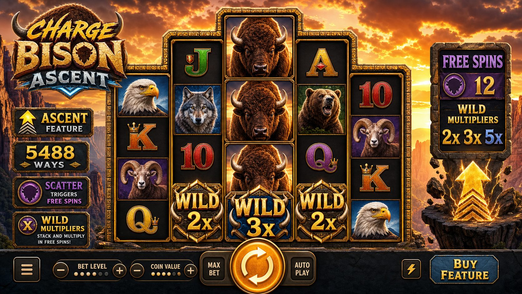 Charge Bison Ascent Online Video Slot