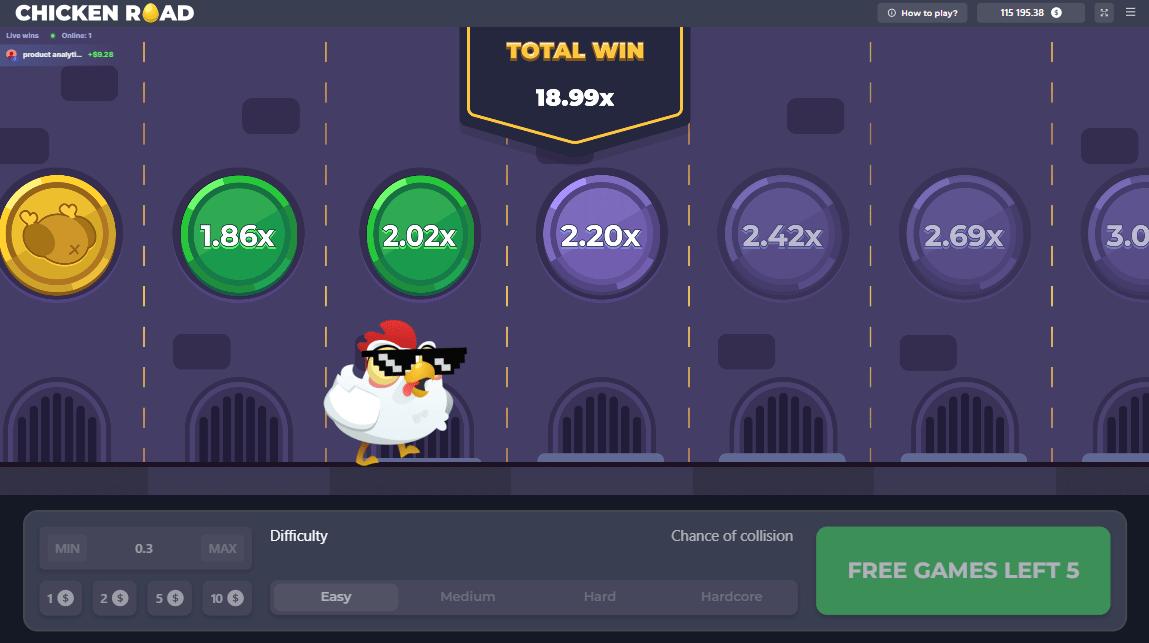 Chicken Road Bonus slot gameplay screenshot