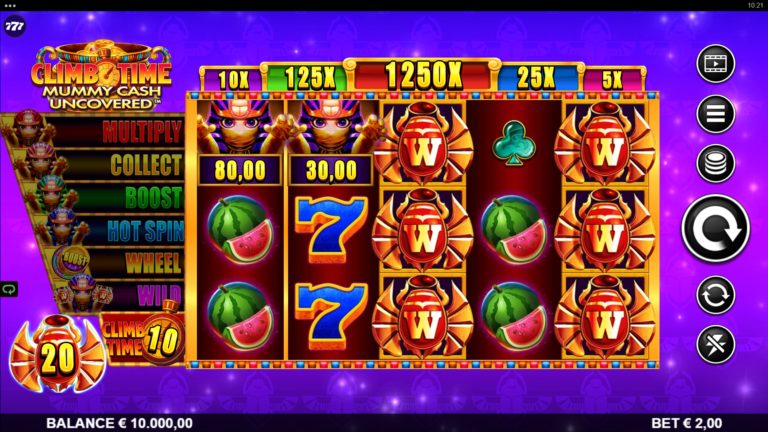 Climb Time Mummy Cash Uncovered Online Video Slot gameplay screenshot