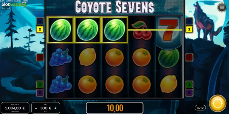 Coyote Sevens Jackpot slot gameplay screenshot