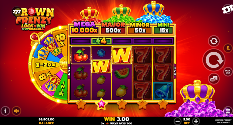 Crown Frenzy LockNWin Online Video Slot gameplay screenshot