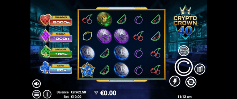Crypto Crown 40 Online Video Slot gameplay screenshot