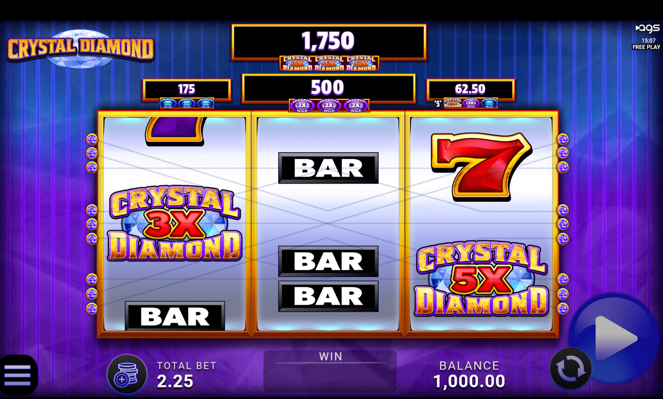 Crystal Diamond AGS slot gameplay screenshot