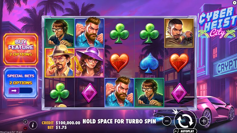 Cyber Heist City slot gameplay screenshot