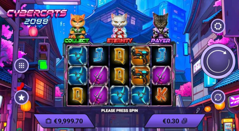 Cybercats 2088 Amigo Gaming slot gameplay screenshot