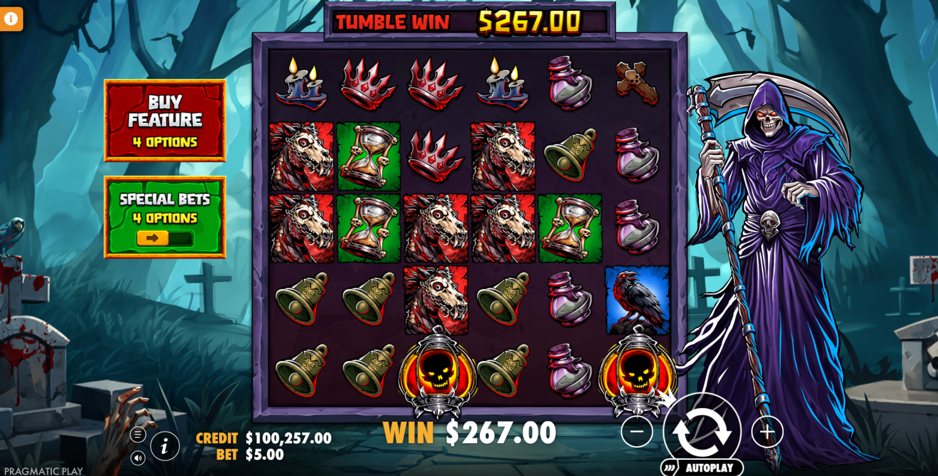 Death Dominion Online Video Slot gameplay screenshot