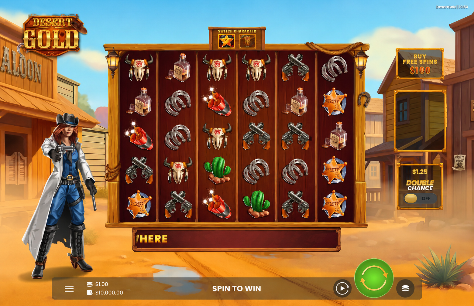 Desert Gold slot gameplay screenshot