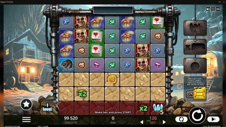 Digger's Fortune slot gameplay screenshot