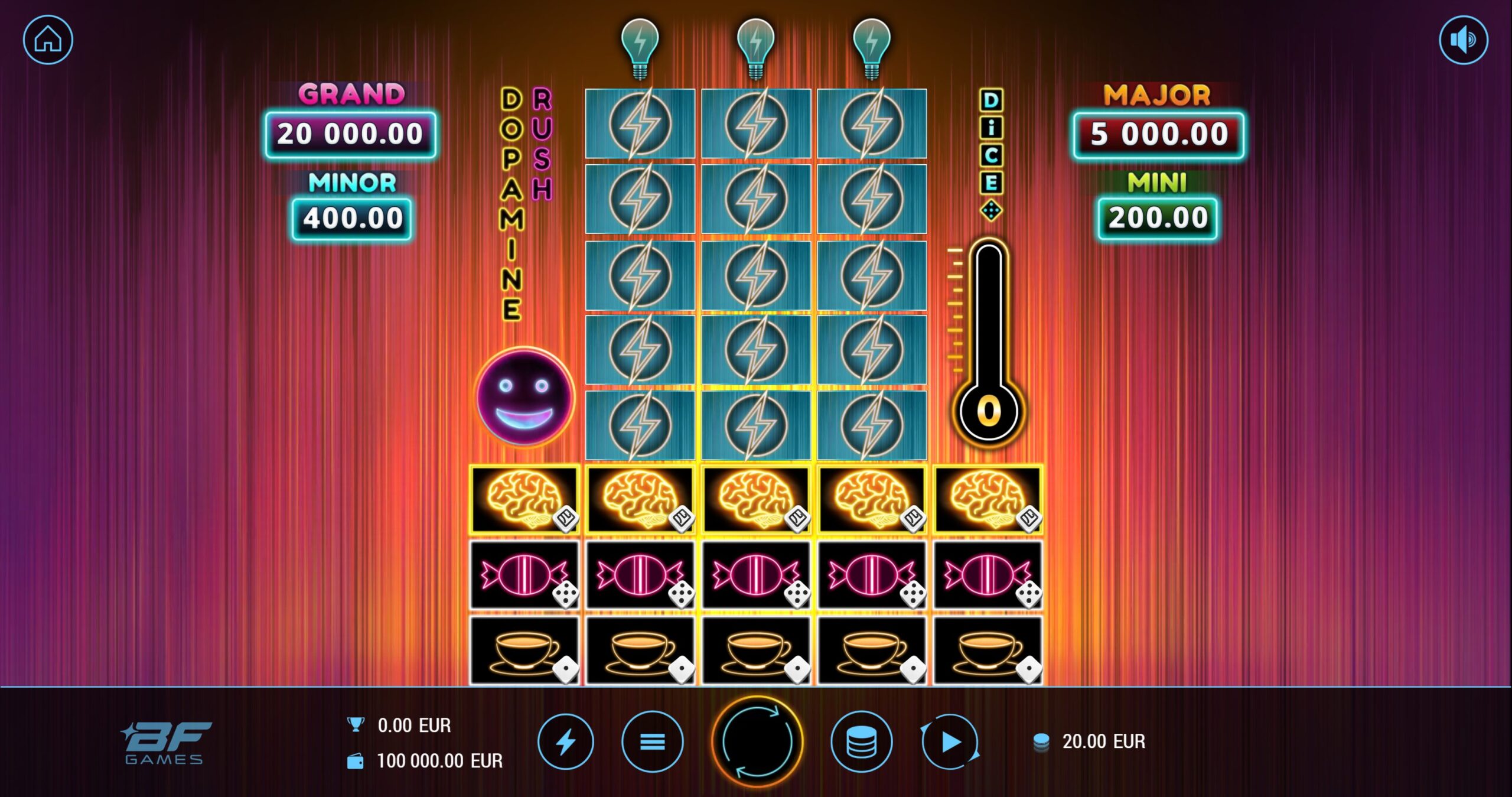 Dopamine Rush Dice Online Video Slot gameplay screenshot