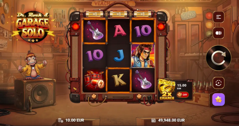 Dr. Rock & Garage Solo Online Video Slot gameplay screenshot