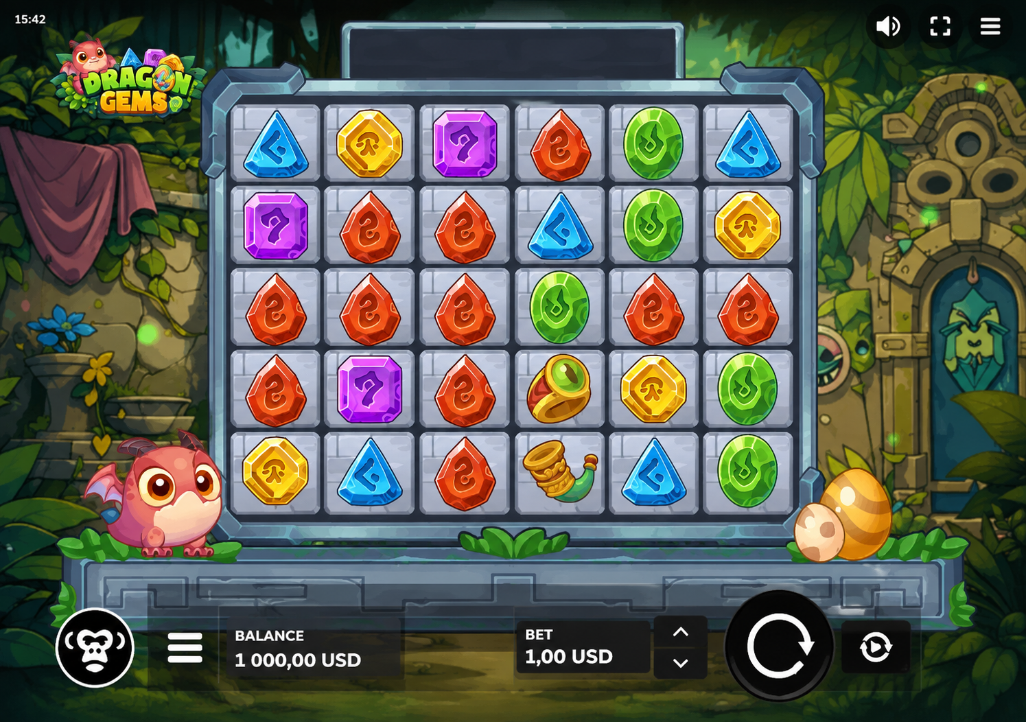 Dragon Gems slot gameplay screenshot