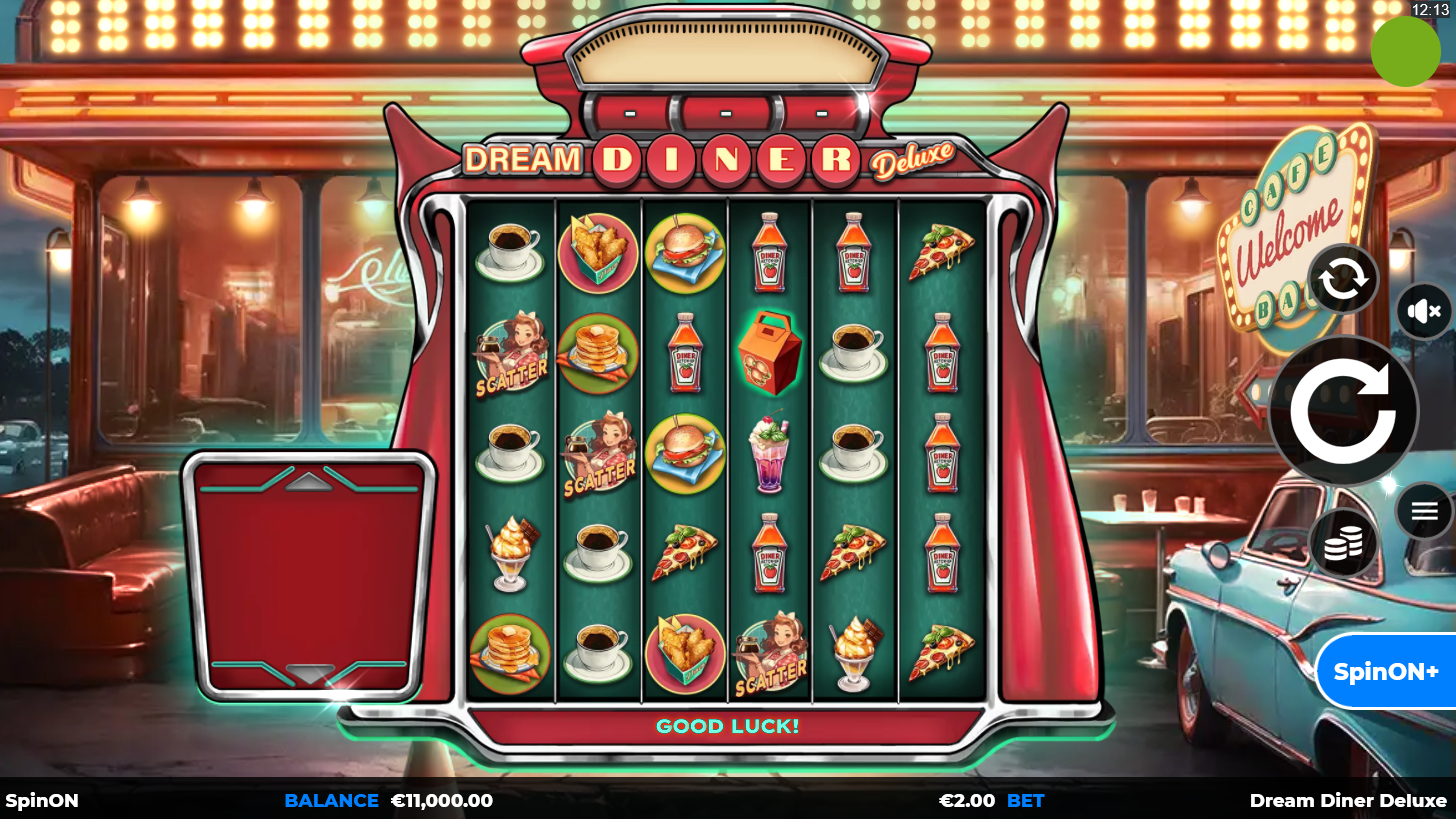 Dream Diner Deluxe SpinOn slot gameplay screenshot