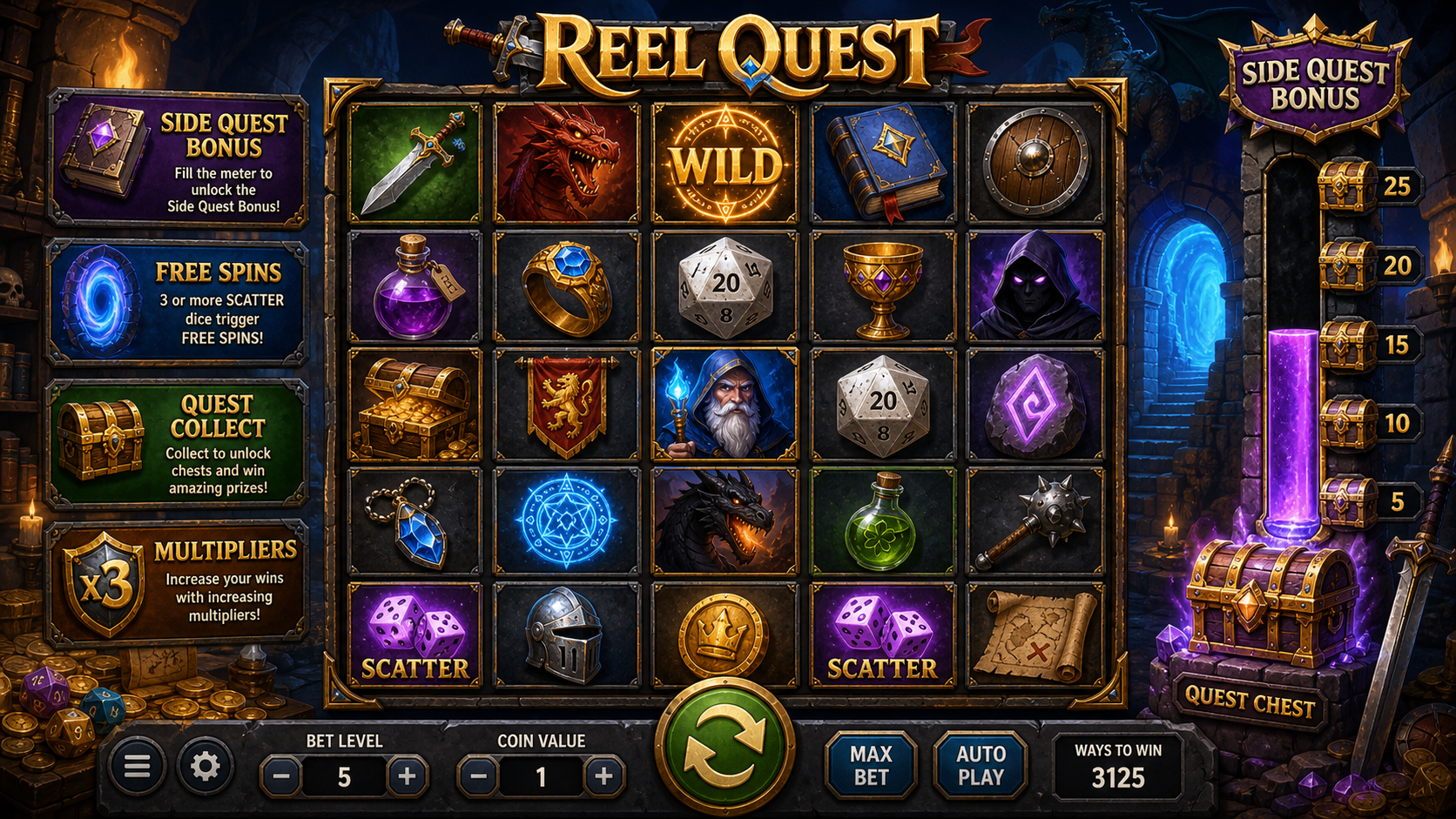 Dungeons Dragons Reel Quest Online Video Slot