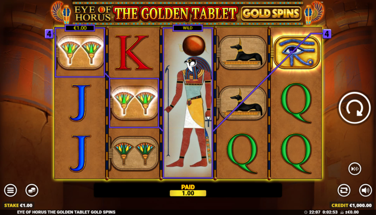 Eye of Horus The Golden Tablet Gold Spins Online Video Slot
