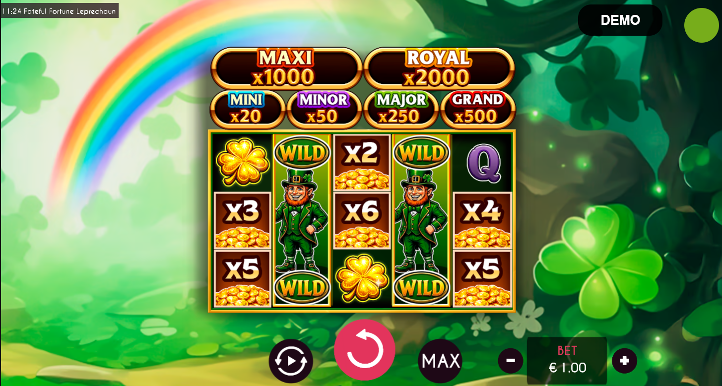 Fateful Fortune Leprechaun slot gameplay screenshot