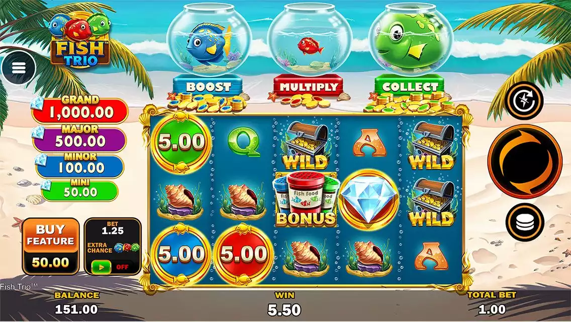 Fish Trio Online Video Slot gameplay screenshot