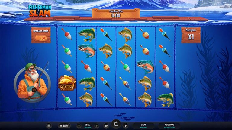 Fisherman Slam Relax Gaming slot gameplay screenshot