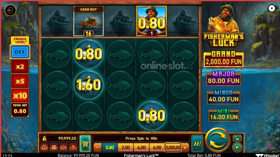 Fisherman's Luck slot gameplay screenshot by Wazdan