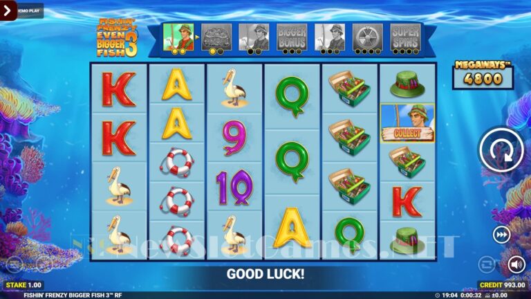 Fishin' Frenzy Even Bigger Fish 3 slot gameplay screenshot