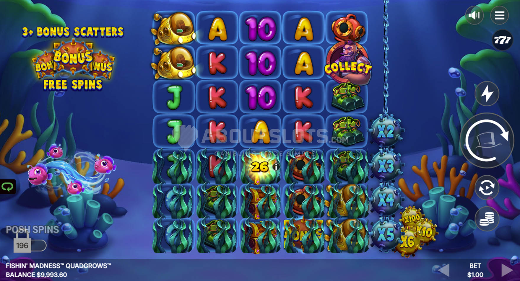 Fishin Madness QUADGROWS Online Video Slot