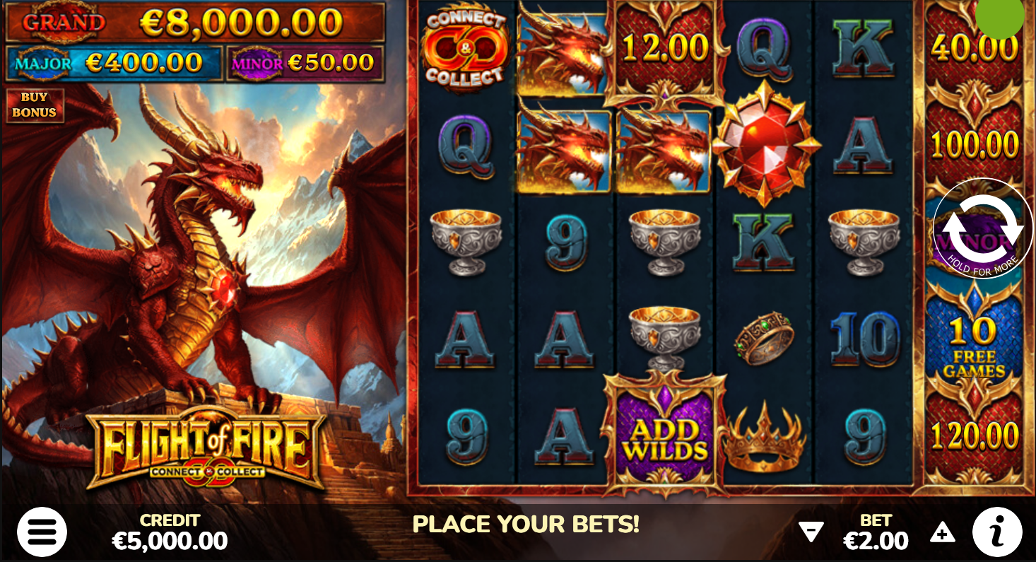 Flight Of Fire Online Video Slot gameplay screenshot