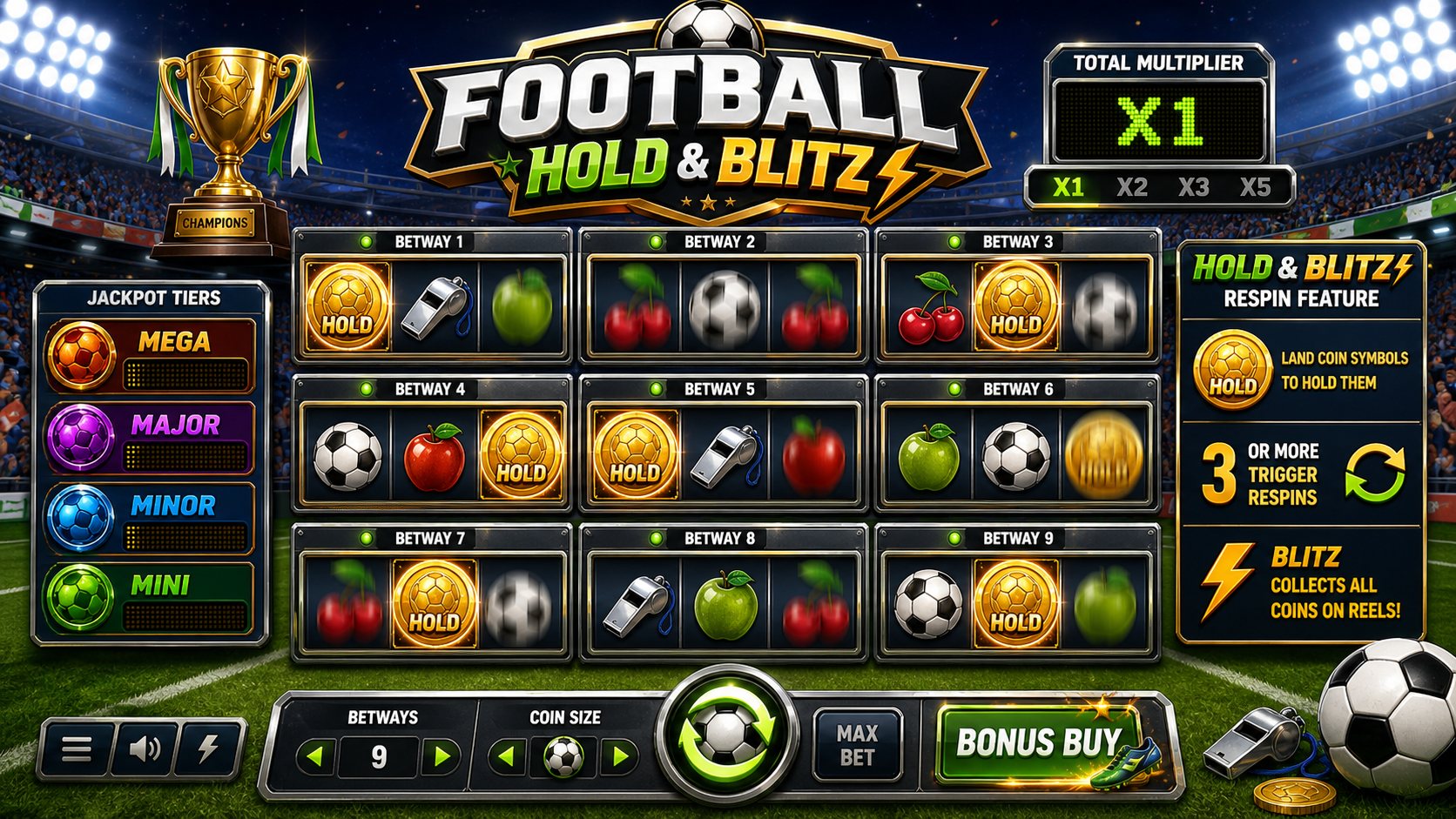 Football Hold And Blitz Online Video Slot