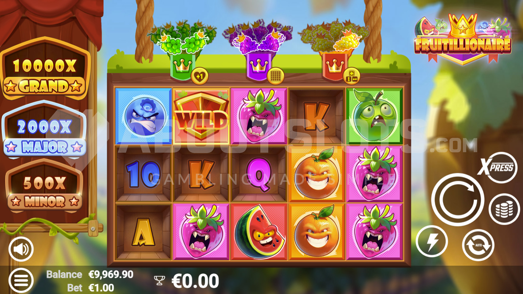 Fruitillionaire Online Video Slot gameplay screenshot