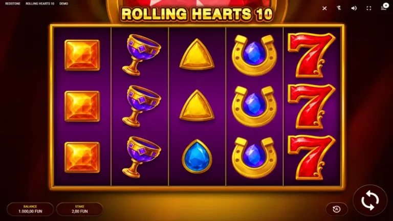 Rolling Hearts 10 Online Video Slot gameplay screenshot