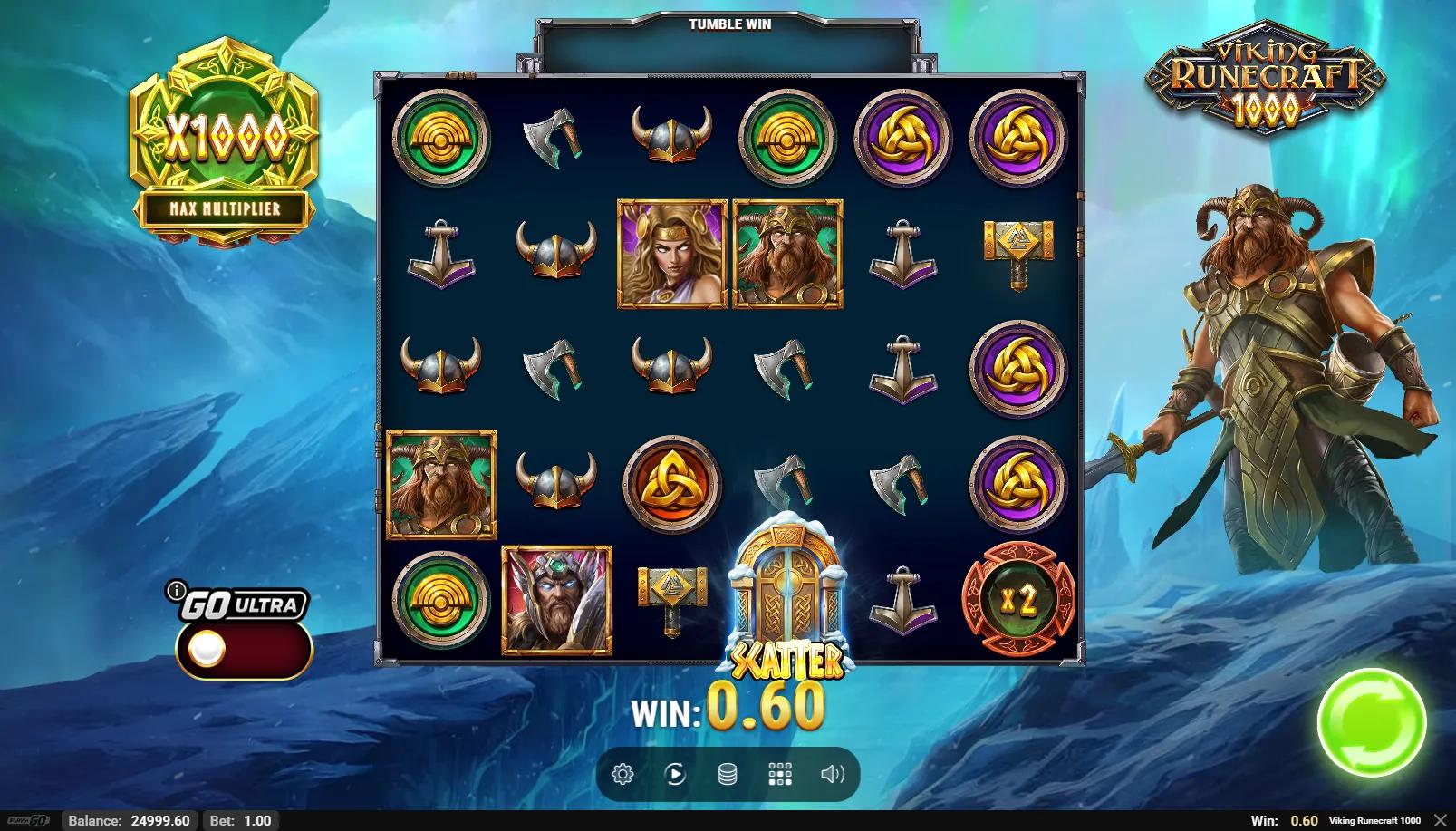 Viking Runecraft 1000 Online Video Slot gameplay screenshot
