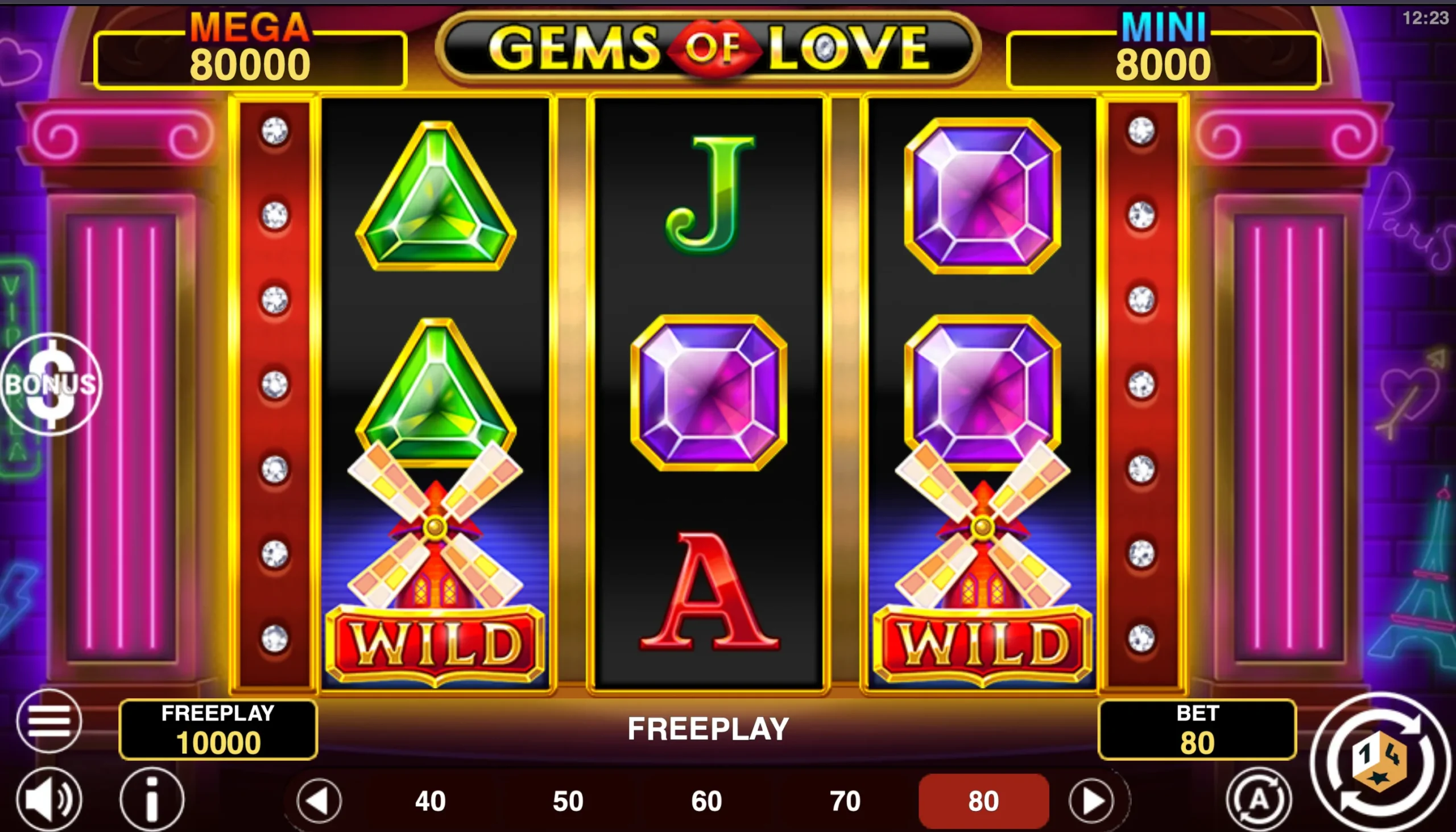 Gems of Love Hold and Win Online Video Slot gameplay screenshot