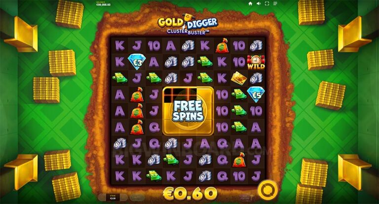 Gold Digger Clusterbuster Online Video Slot gameplay screenshot
