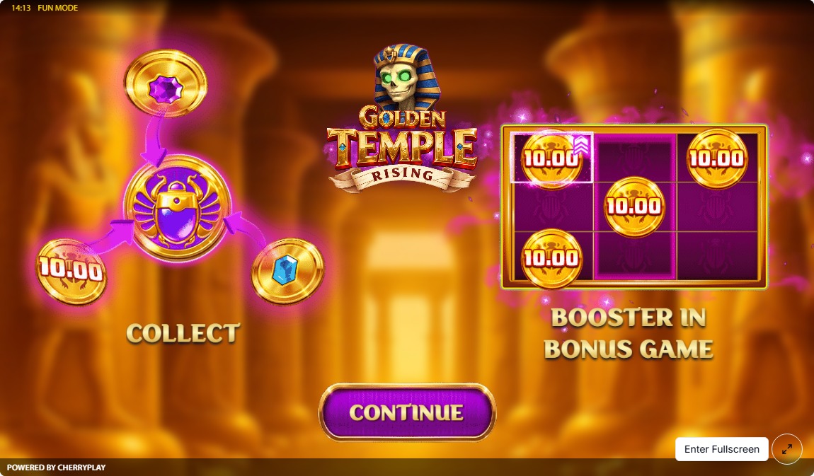 Golden Temple Rising slot gameplay screenshot