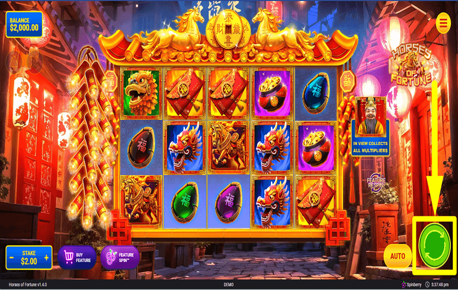 Horses of Fortune Online Video Slot gameplay screenshot
