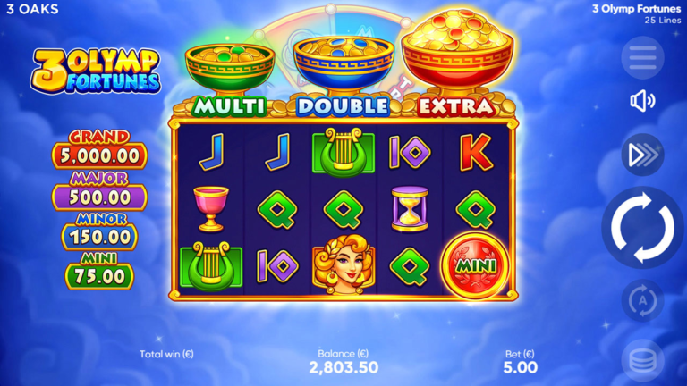 3 Olymp Fortunes Online Video Slot gameplay screenshot