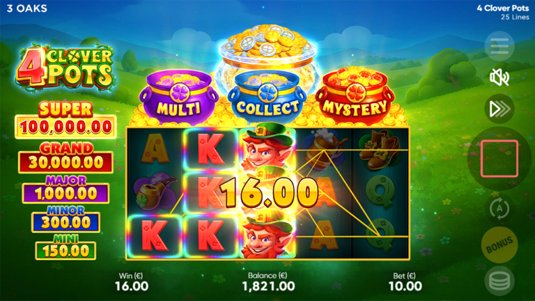 4 Clover Pots Online Video Slot gameplay screenshot
