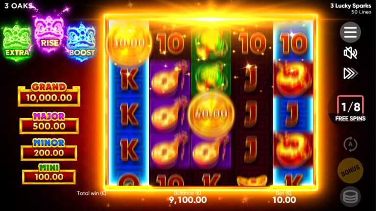 3 Lucky Sparks Online Video Slot gameplay screenshot