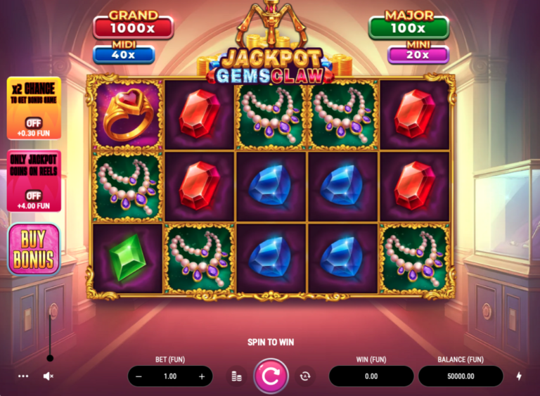 Jackpot Gems online slot gameplay screenshot