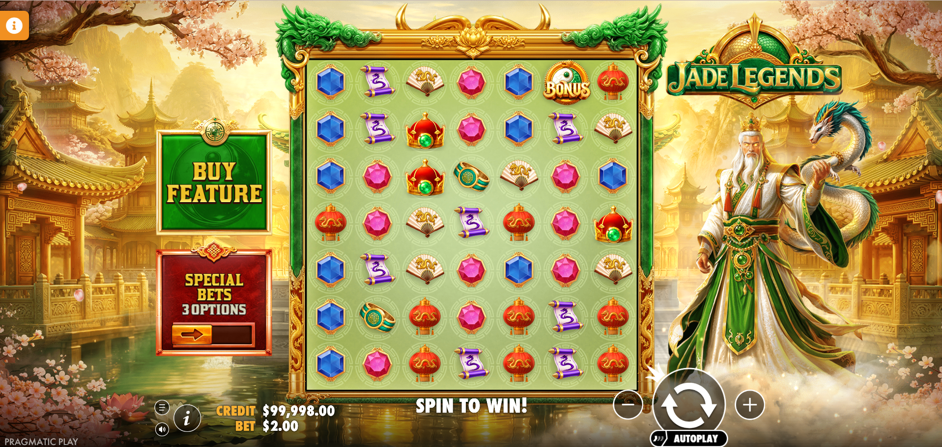 Jade Legends Online Video Slot gameplay screenshot
