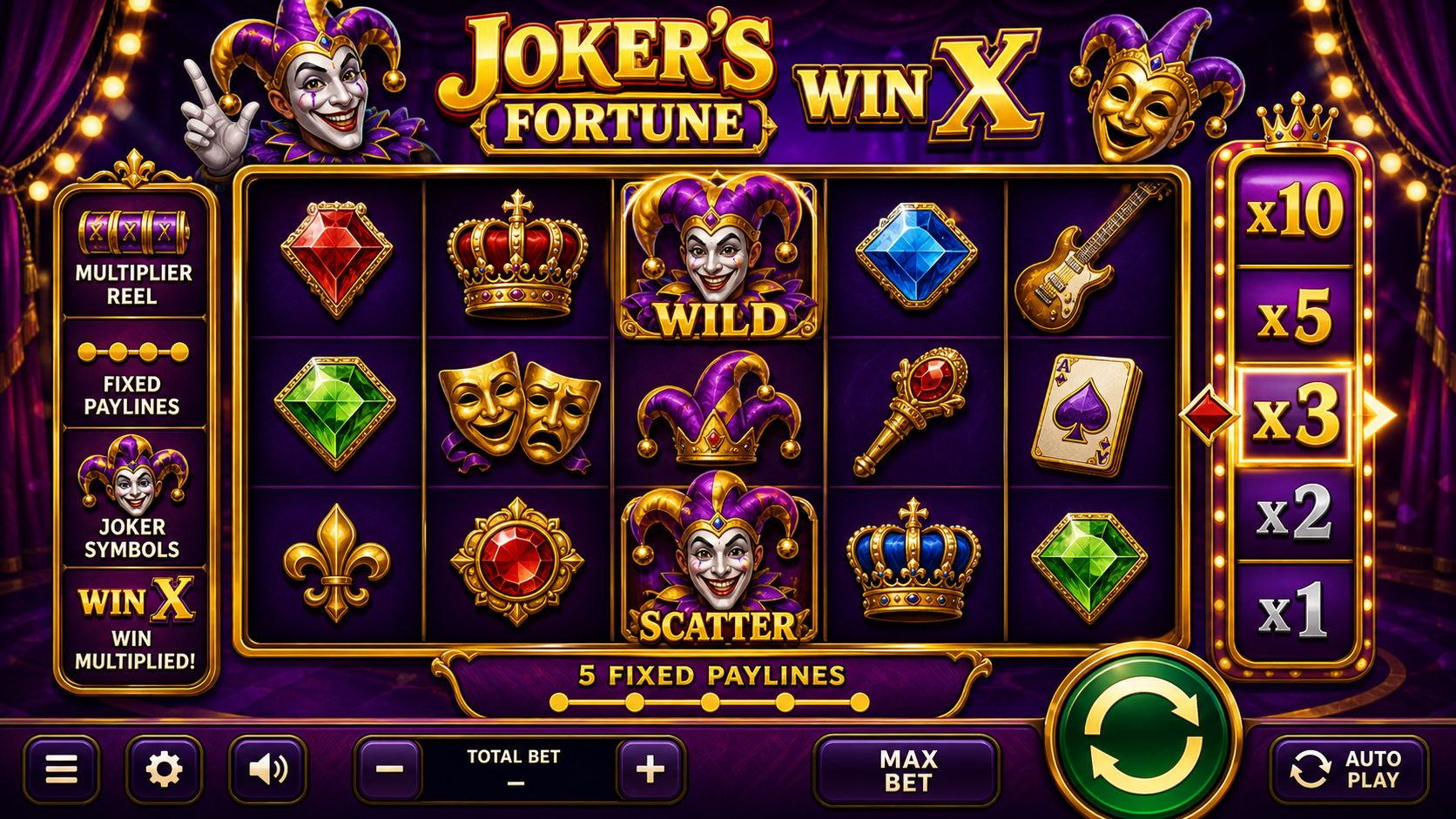 Jokers Fortune Win X Online Video Slot