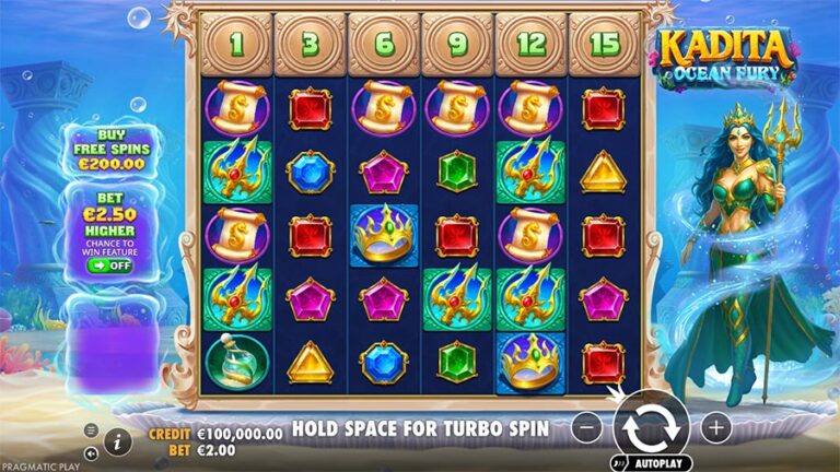 Kadita Ocean Fury Pragmatic Play slot gameplay screenshot