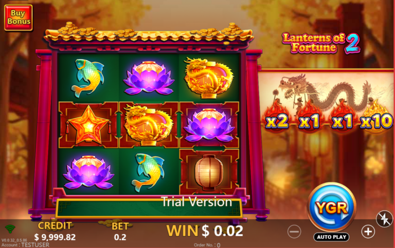 Lanterns of Fortune 2 YGR slot gameplay screenshot