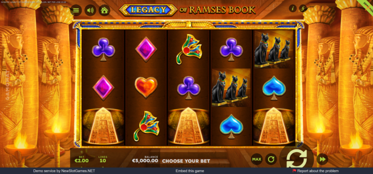 Legacy of Ramses Book online slot gameplay screenshot