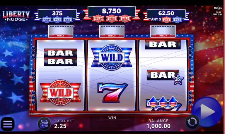 Liberty Nudge AGS slot gameplay screenshot